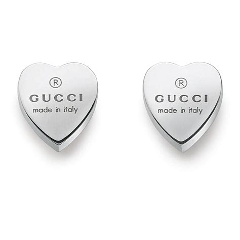 gucci trademark sterling silver heart earrings|gucci interlocking gg earrings.